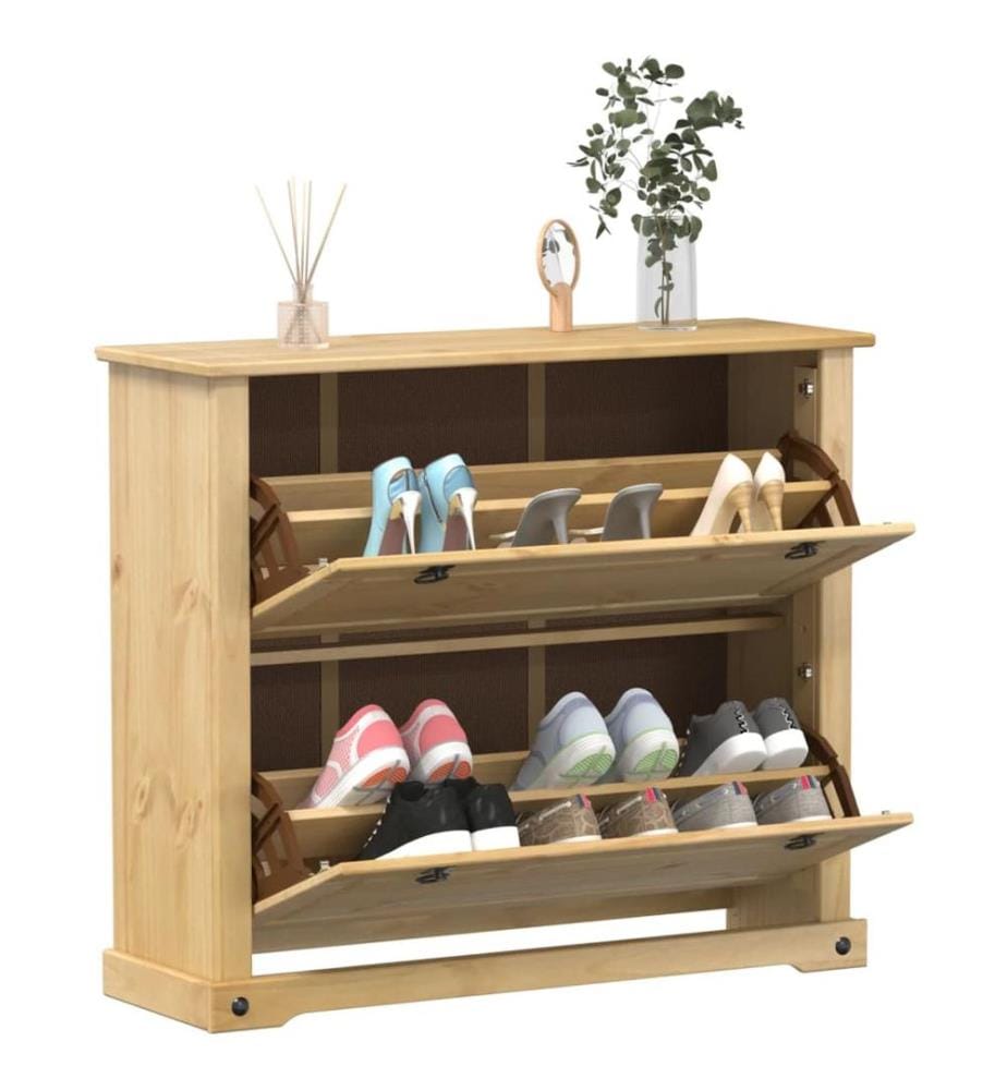 Armoire à chaussures Corona 99x32x85 cm bois de pin massif