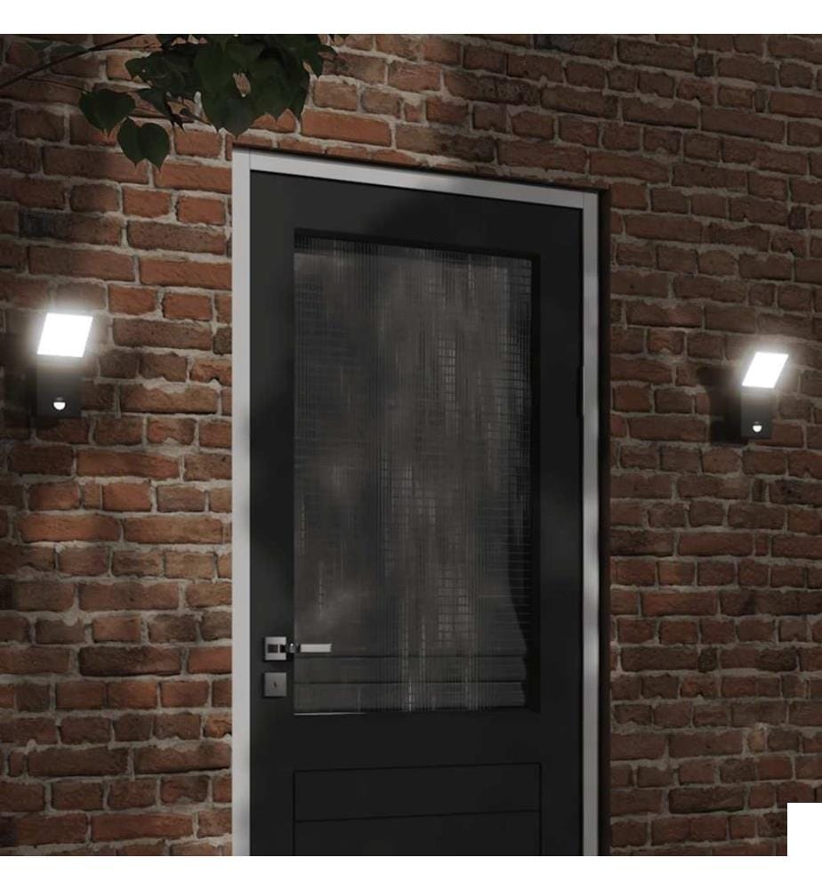 Appliques murales LED d'extérieur avec capteurs 2 pcs noir