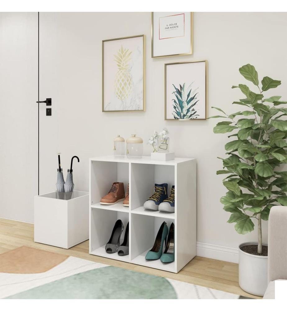 Armoire à chaussures d'entrée blanc bois d'ingénierie