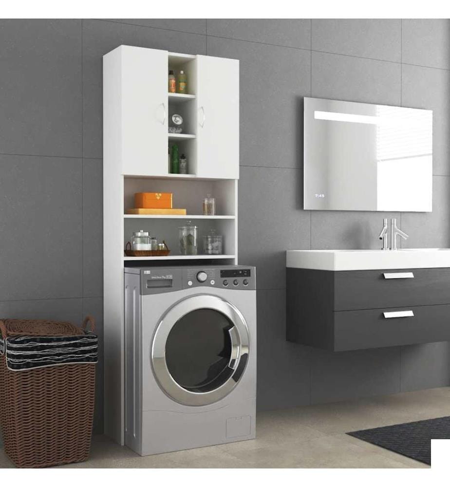 Meuble pour machine à laver Blanc 64x25,5x190 cm