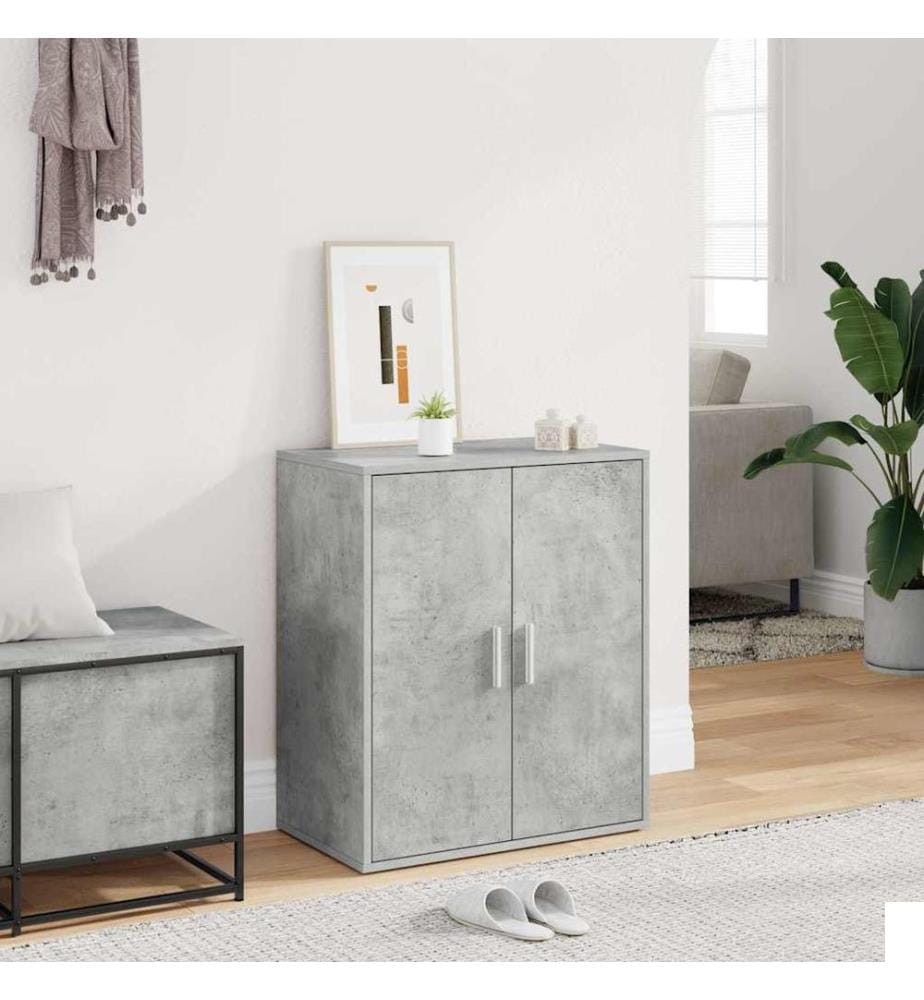Armoire à chaussures Gris béton 60x35x70 cm Bois dingénierie