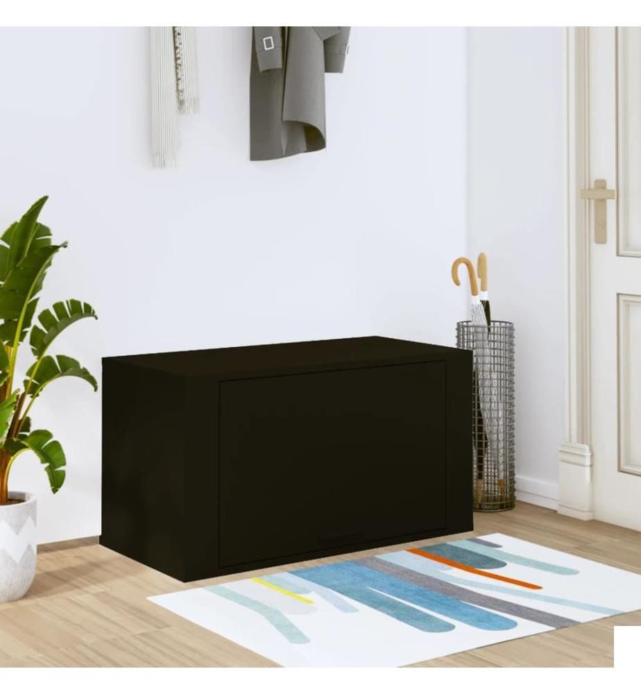Armoire à chaussures murale Noir 70x35x38 cm Bois d'ingénierie