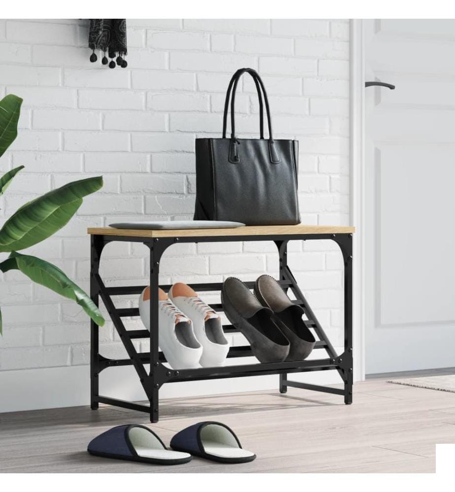 Étagère à chaussures chêne sonoma 60x30x45 cm bois d'ingénierie