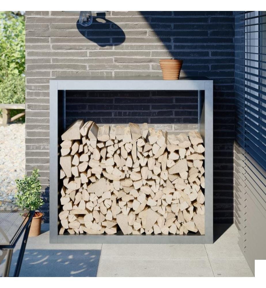 Portant de bois de chauffage 100x40x100 cm acier galvanisé