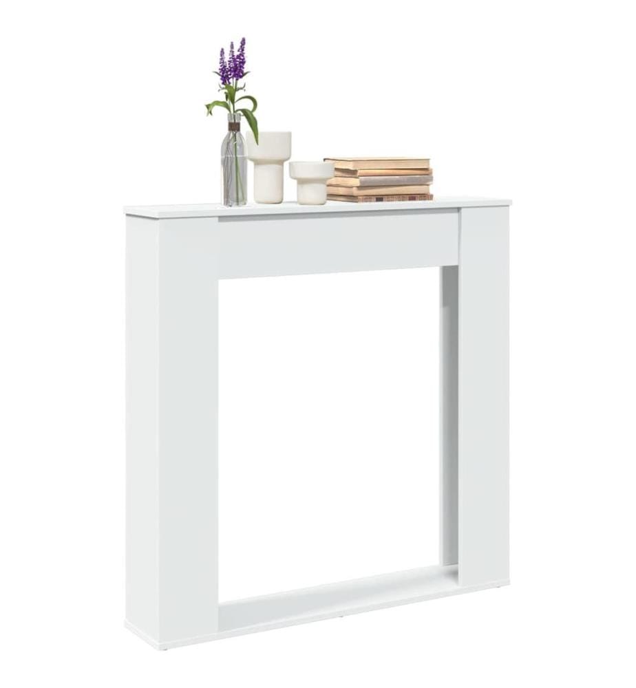 Cadre de cheminée blanc 100x20x100 cm bois d'ingénierie