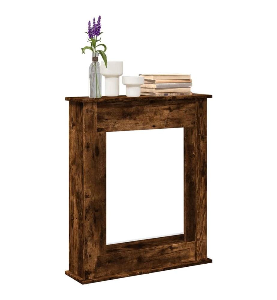 Cadre de cheminée chêne fumé 75x20x87,5 cm bois d'ingénierie