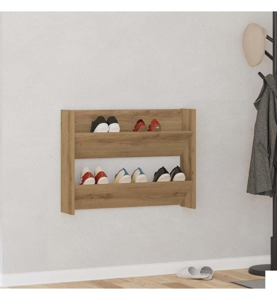 Armoire à chaussures murale chêne artisanal bois d'ingénierie