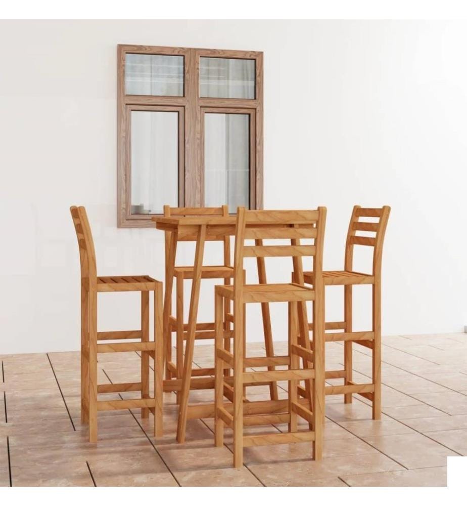Ensemble de bar d'extérieur 5 pcs Bois d'acacia massif