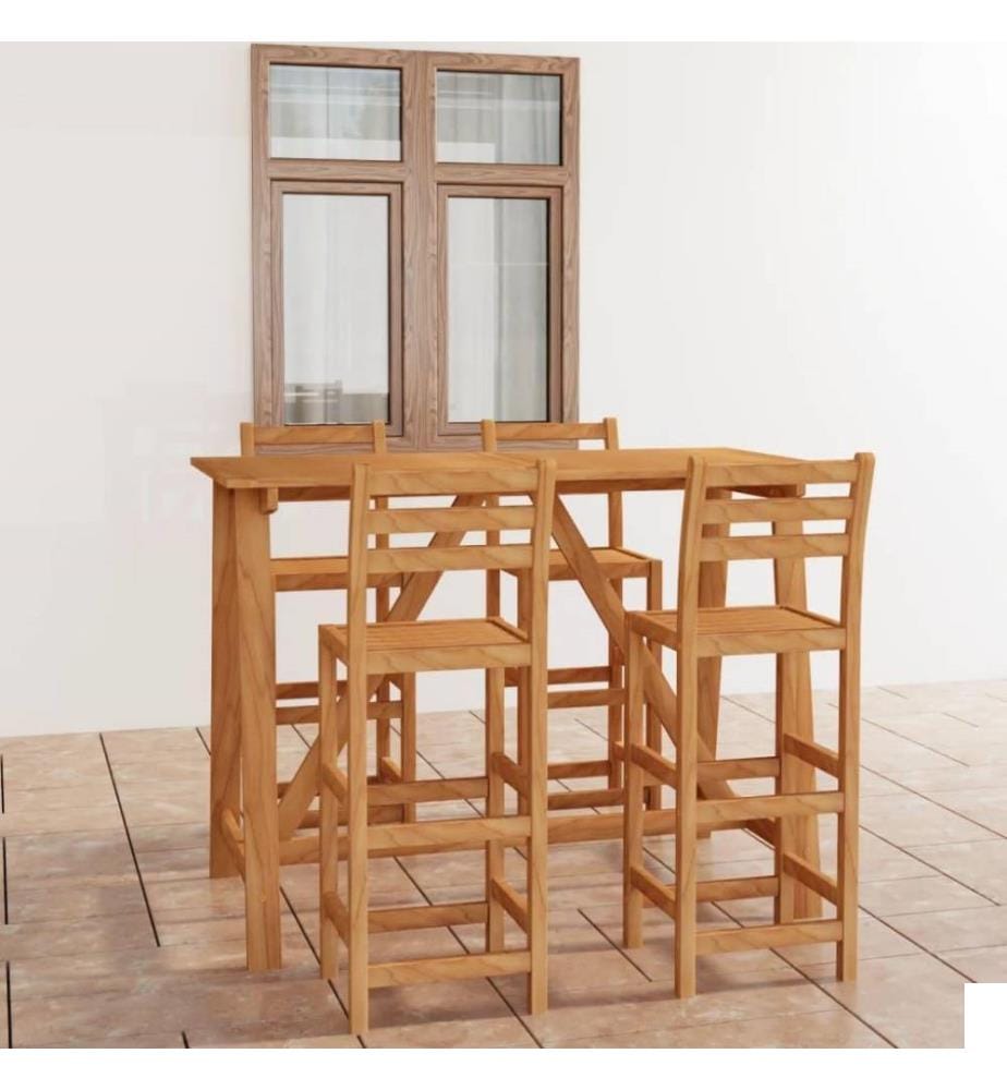 Ensemble de bar d'extérieur 5 pcs Bois d'acacia massif