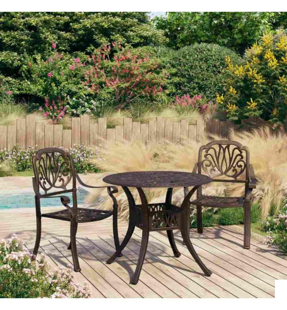 Ensemble de bistro 3 pcs Aluminium coulé Bronze