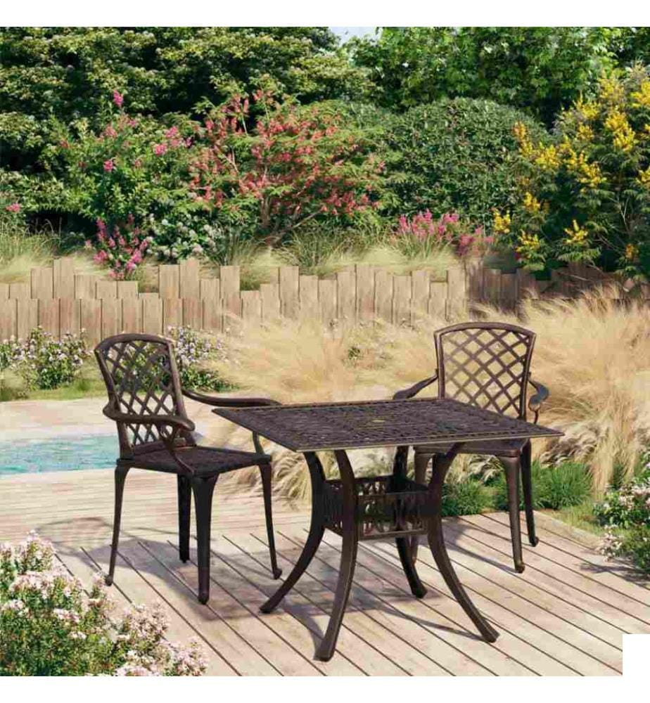 Ensemble de bistro 3 pcs Aluminium coulé Bronze