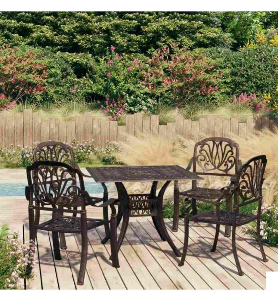 Ensemble de bistro 5 pcs Aluminium coulé Bronze