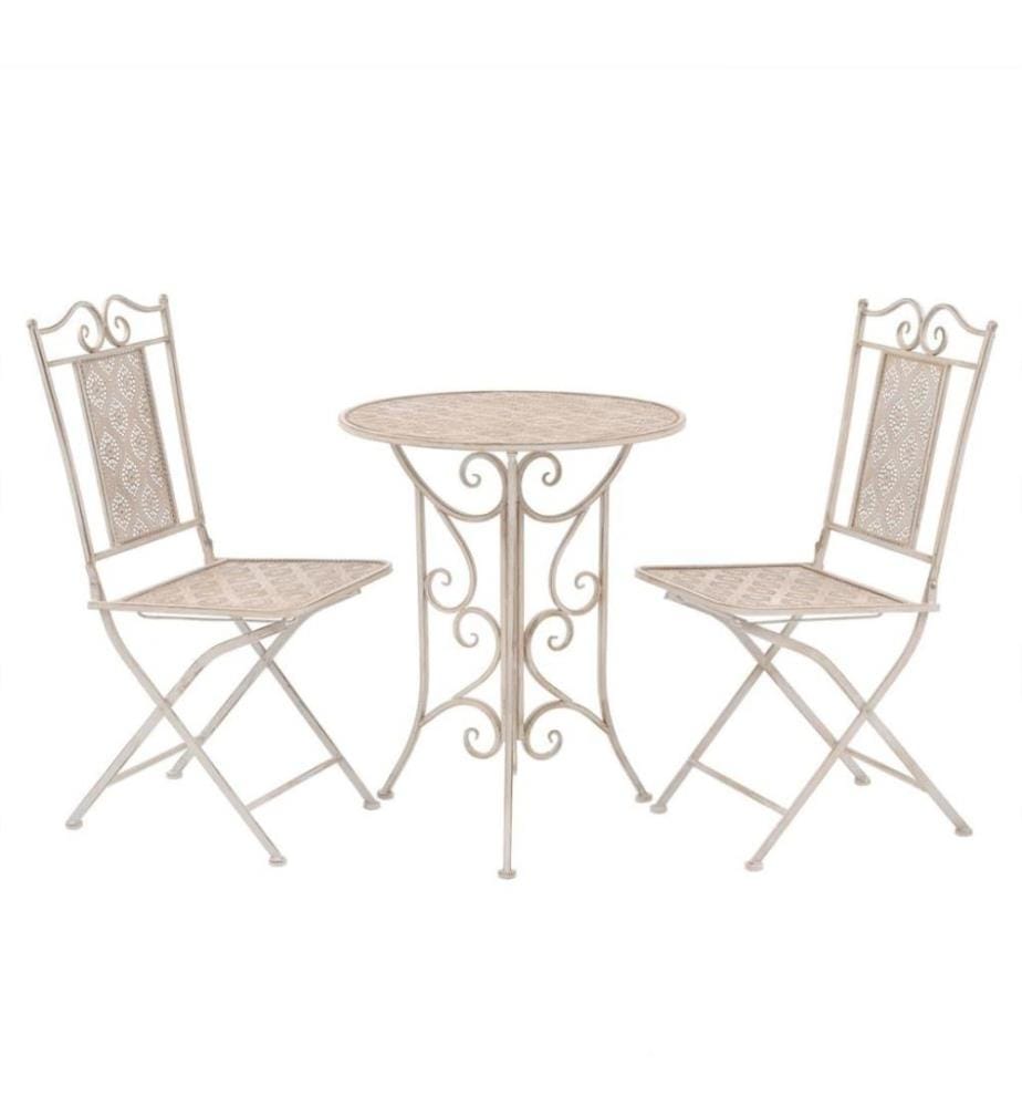 Ensemble de bistro 3 pcs Acier Blanc