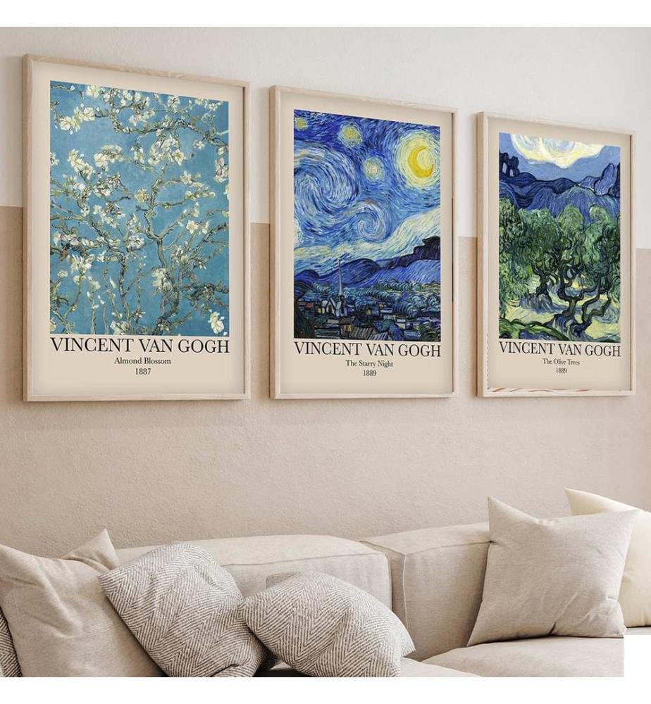 Ensemble de 3 tableaux décoratifs encadrés en MDF