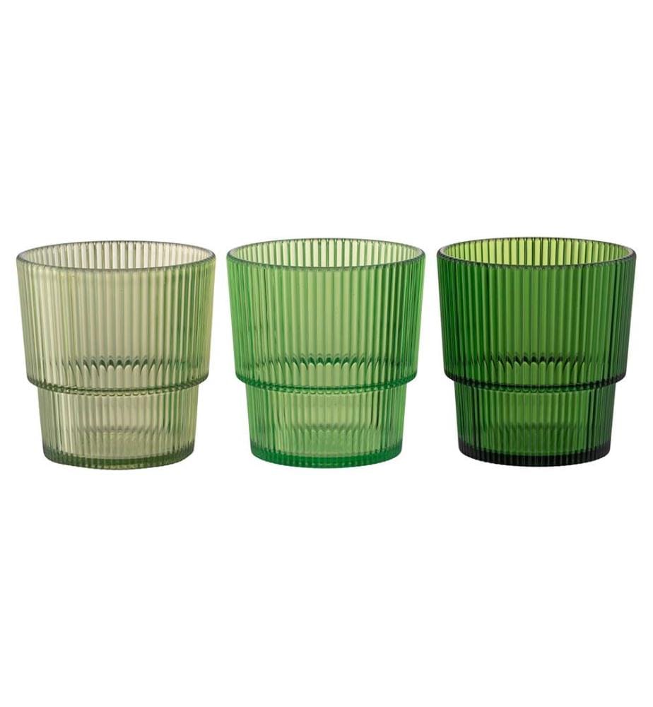 Lot de 12 verres Unico - 300 ml / Vert / 3 couleurs aléatoires