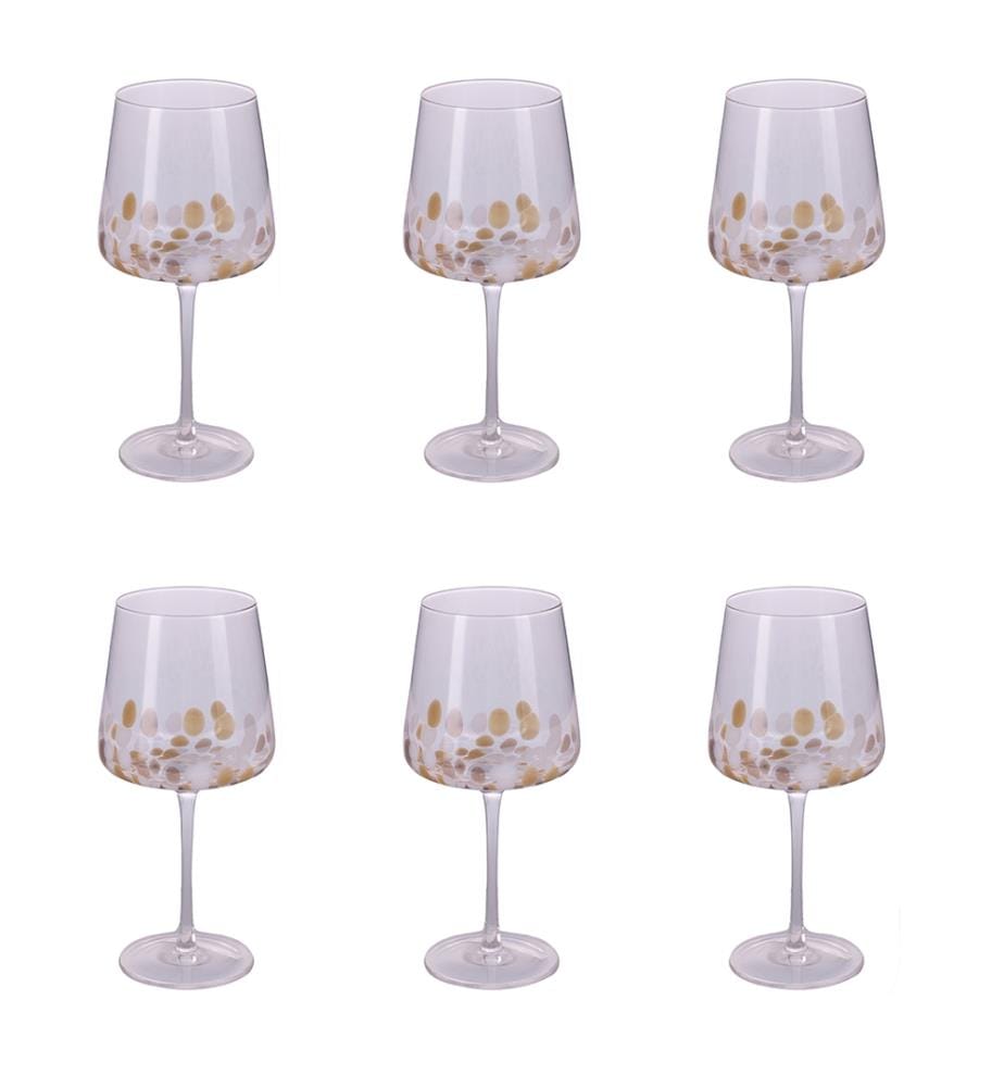Lot de 6 verres à vin rouge - 630 ml / Doré