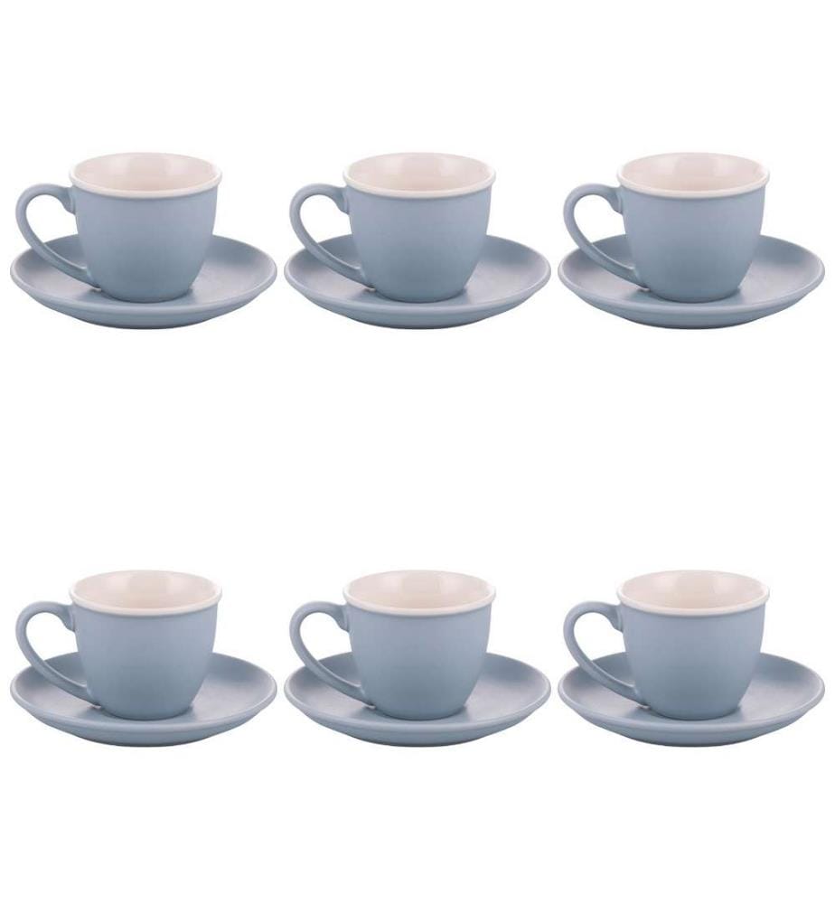 Lot de 6 tasses Forma - 100 ml avec soucoupe / Cristallo Di Luna
