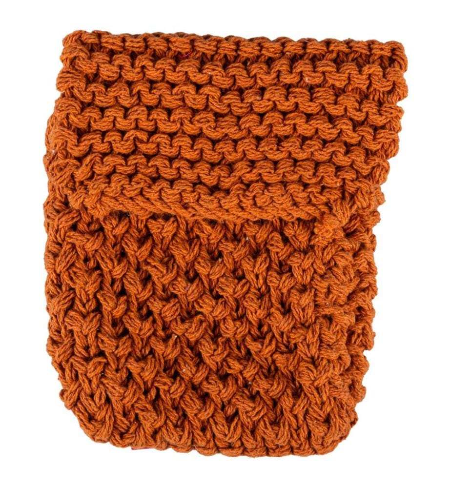 Porte-couverts en macramé - Rouille