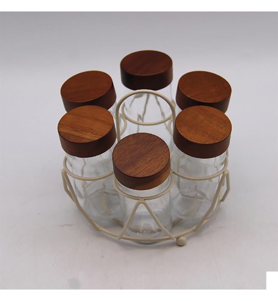 Lot de 6 pots Toni - 90 ml / Verre / Support sable