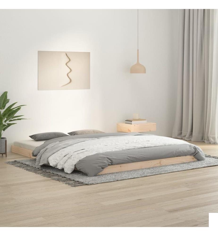 Cadre de lit sans matelas 150x200 cm bois massif de pin