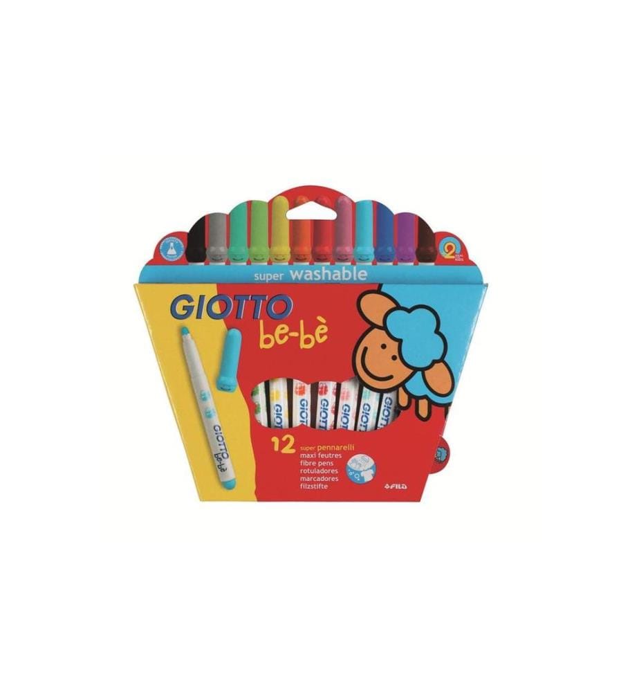 GIOTTO - Crayon feutre be-bé 12 pièces, Multicolore