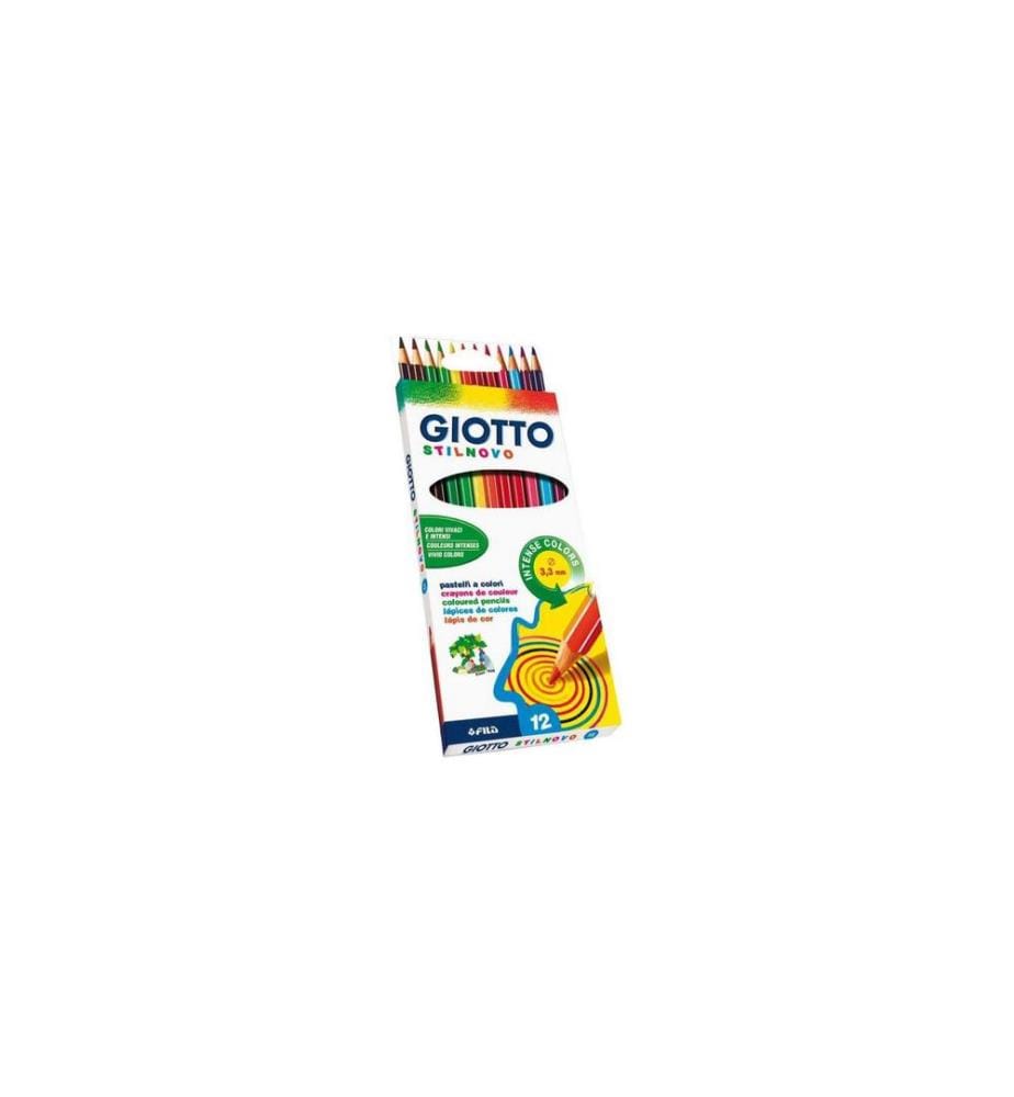 GIOTTO - Crayons de couleur Stilnovo Boîte en carton 12 pièces, Multicolore