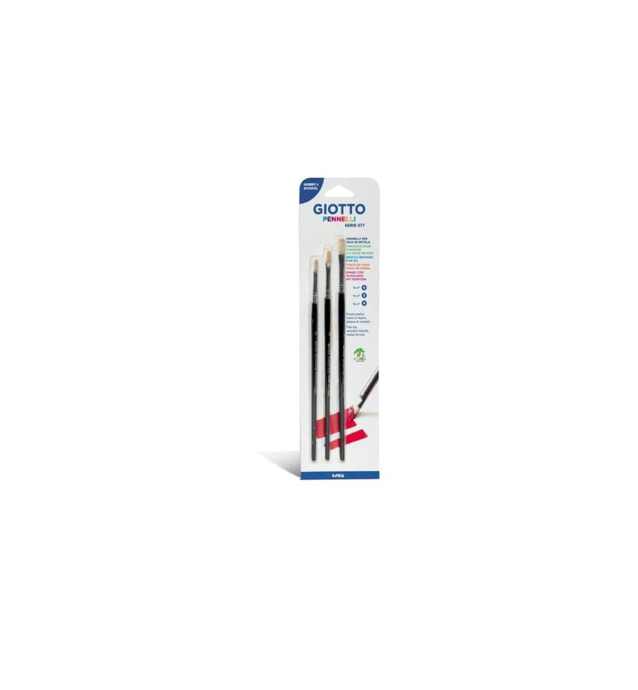 GIOTTO - Kit de pinceaux Pinceau en soie pour l'acrylique et l'huile 3 Pièce/s