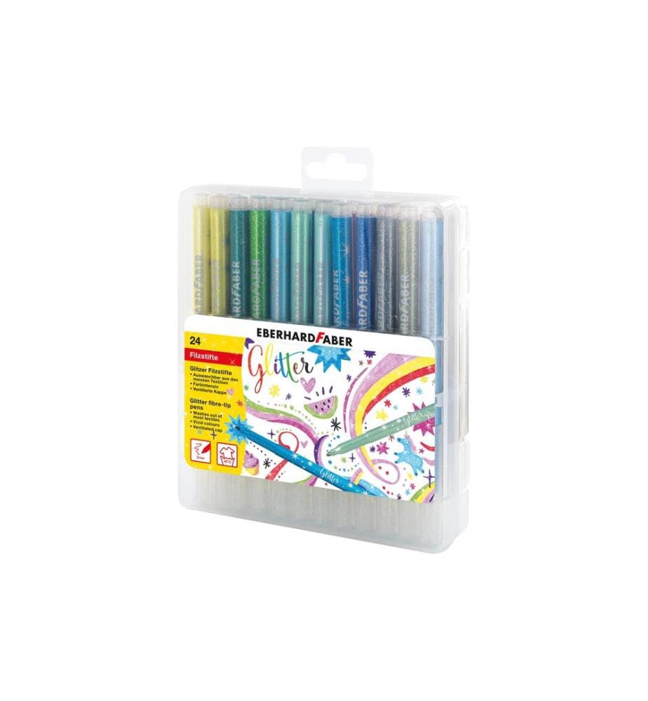 EBERHARD FABER - Crayon feutre Paillettes 24 pièces, Multicolore