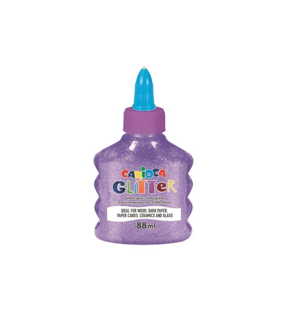CARIOCA - Colle de bricolage Glitter Neon 88 ml, Violet fluo