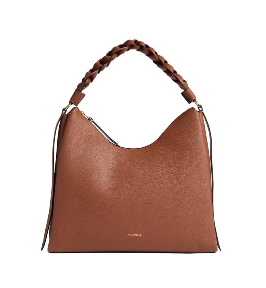 Sac à Main Boheme Grana Double cuir grainé - Noir et Cognac