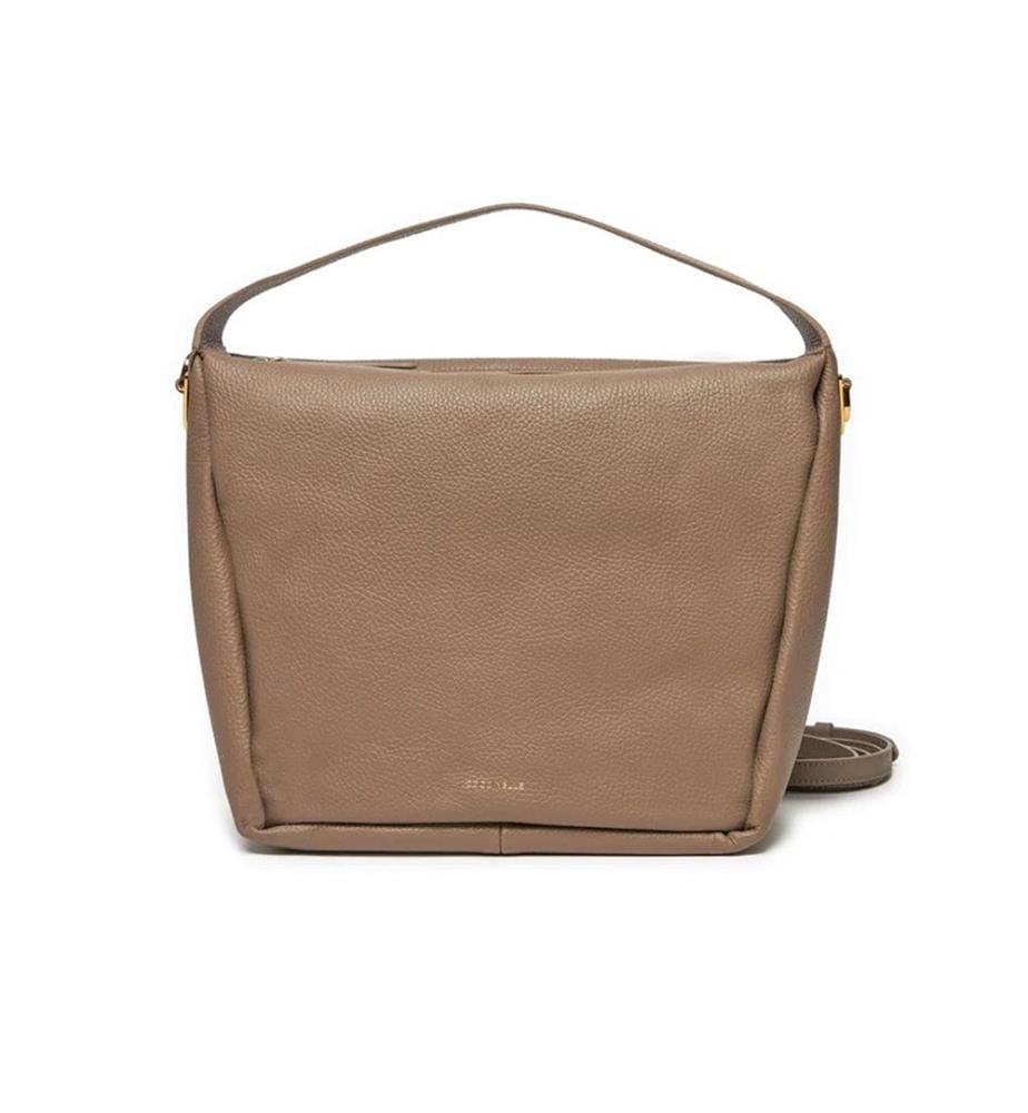 Sac à Bandoulière Oliver - Cuir grainé - Taupe chaud