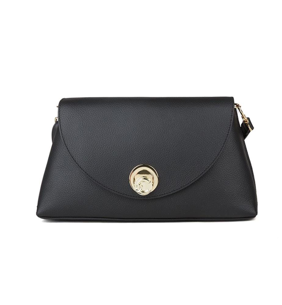 Sac à Main Nikla double cuir grainé - noir et cognac