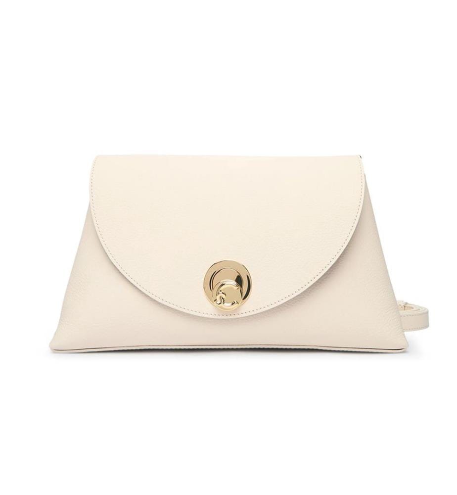 Sac à Main Nikla Double cuir grainé - Perle et Cognac