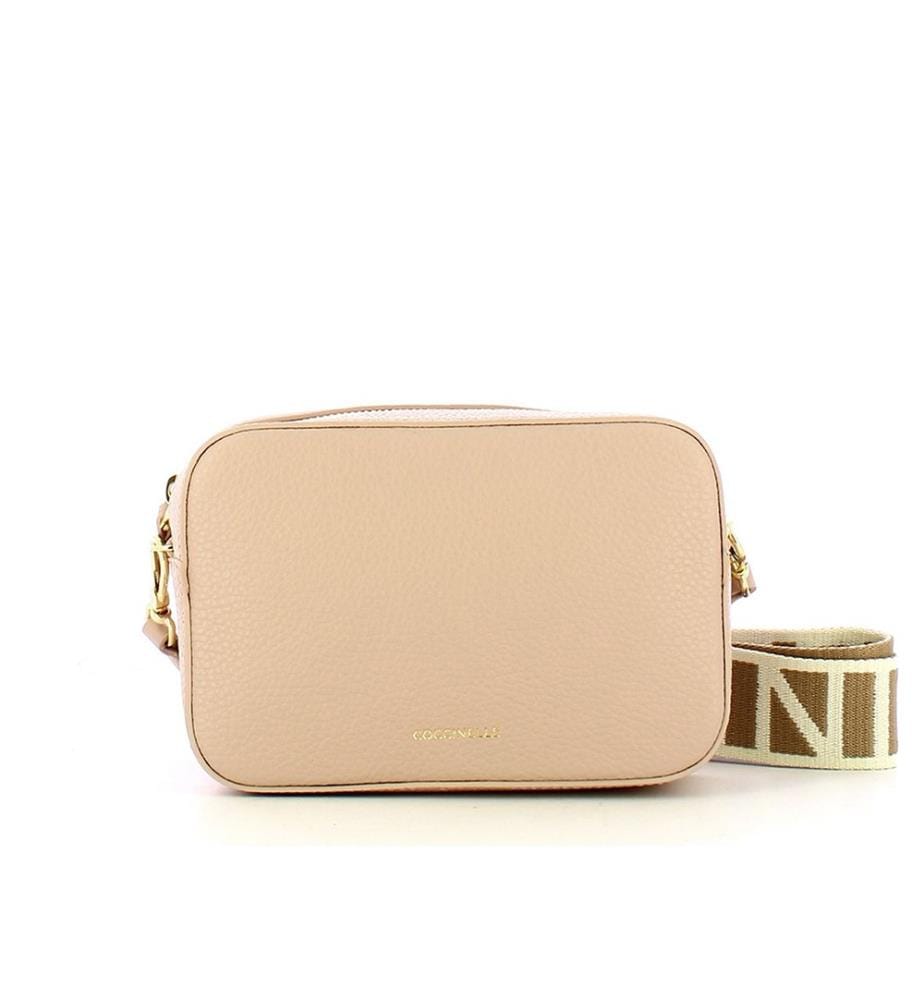 Mini Sac à Bandoulière Tebe - Cuir grainé - Beige