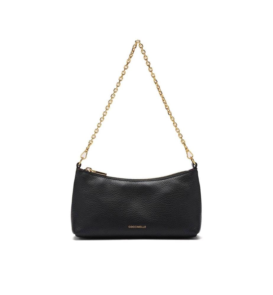 Sac à Bandoulière Aura - Cuir grainé - Noir