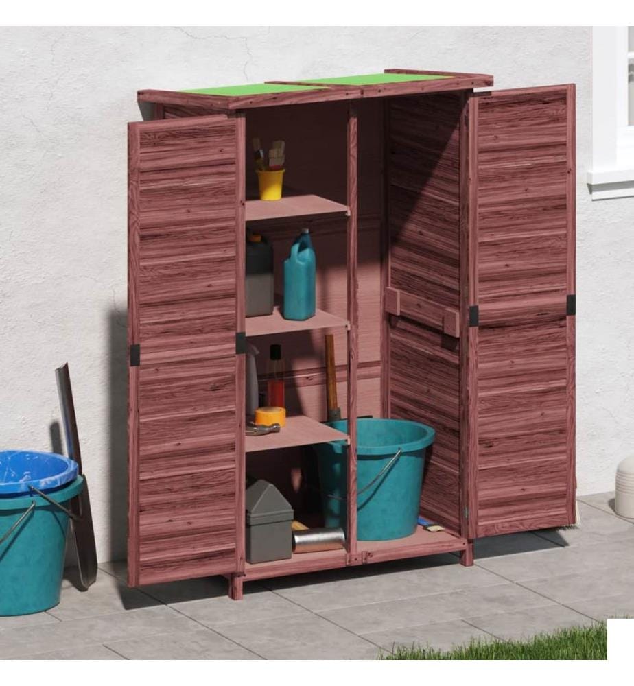 Abri à outils de jardin moka 83x57x140 cm bois massif pin