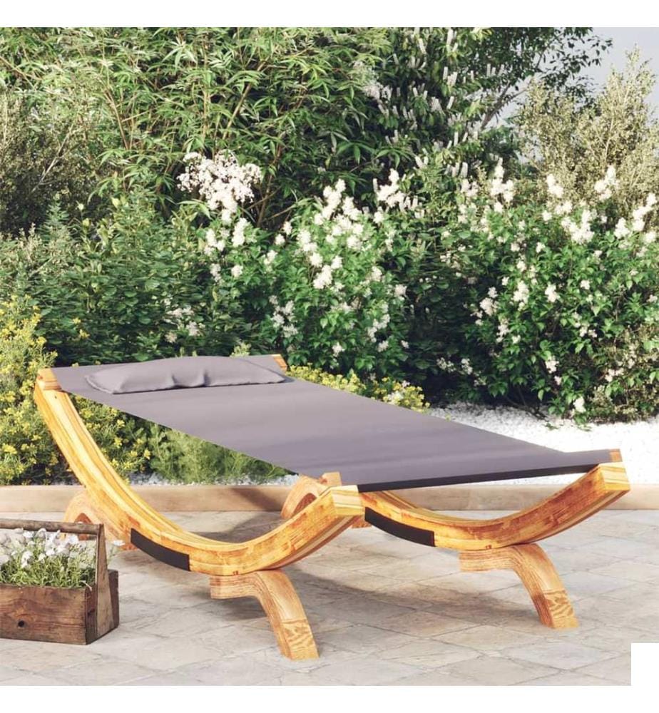 Lit de repos extérieur 100x188,5x44 cm Bois courbé Anthracite