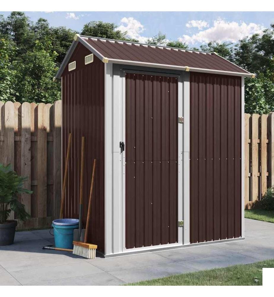 Abri de jardin marron 192x152,5x237 cm acier galvanisé