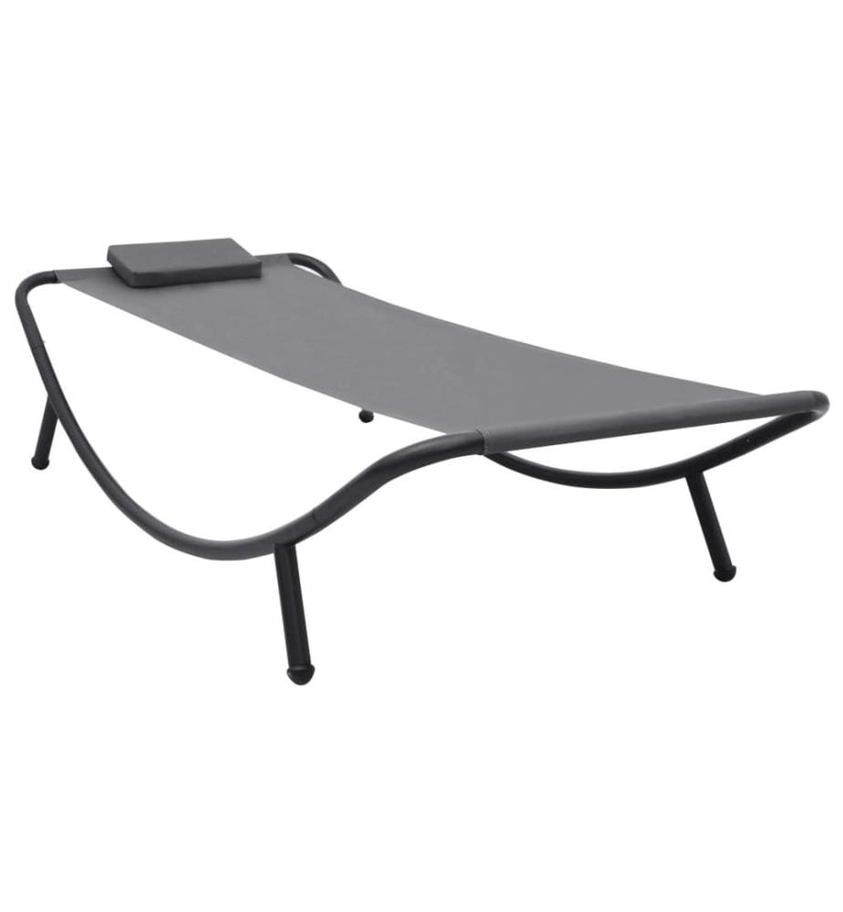 Lit de jardin Gris 200x90 cm Acier