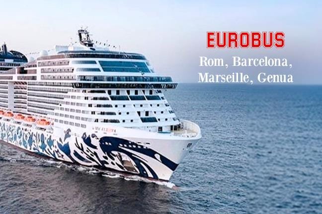 Départ le 22.10.2026  4 nuits sur le MSC Euribia en cabine vue mer avec pension complète et trajet en bus vers/depuis Gênes pour 2 personnes