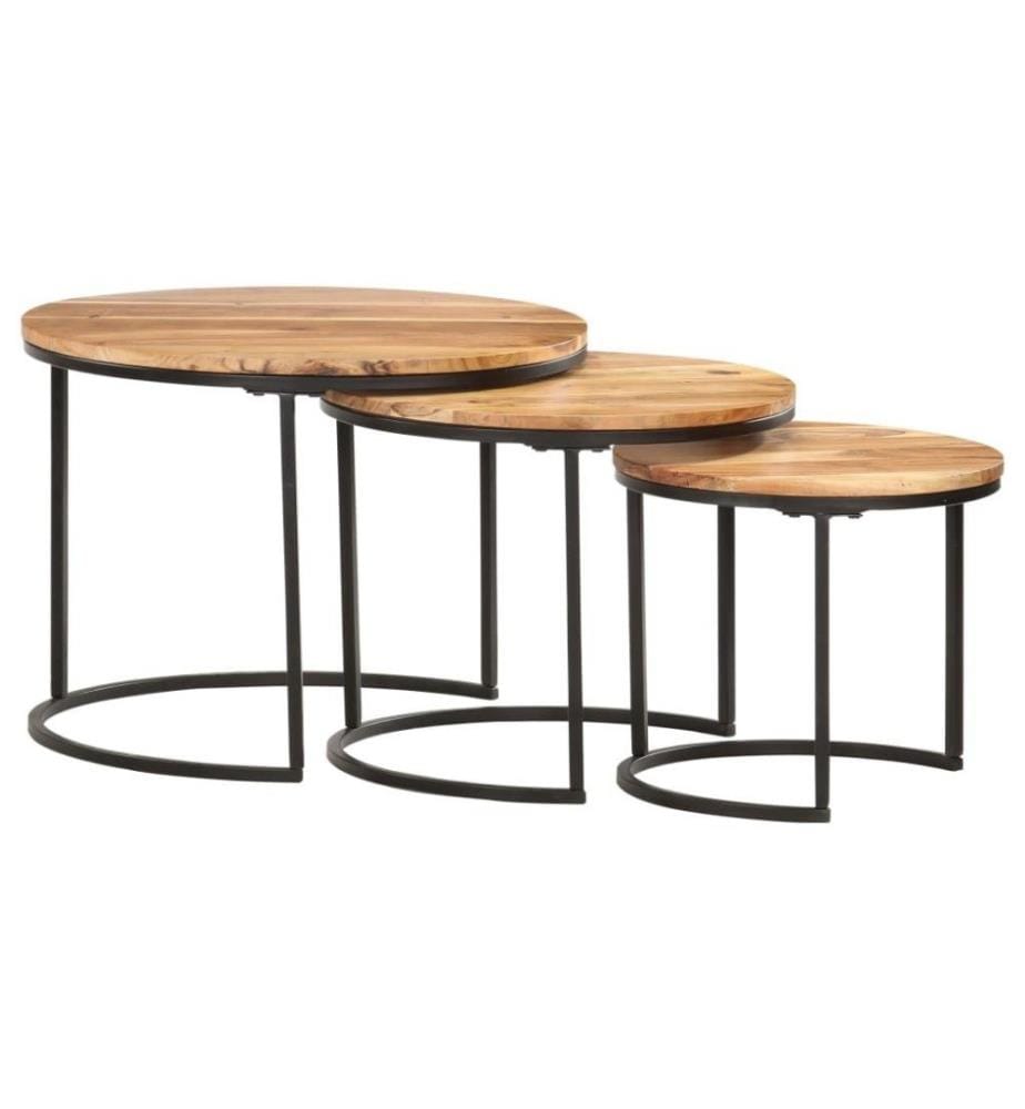 Tables gigognes 3 pcs Bois d'acacia massif