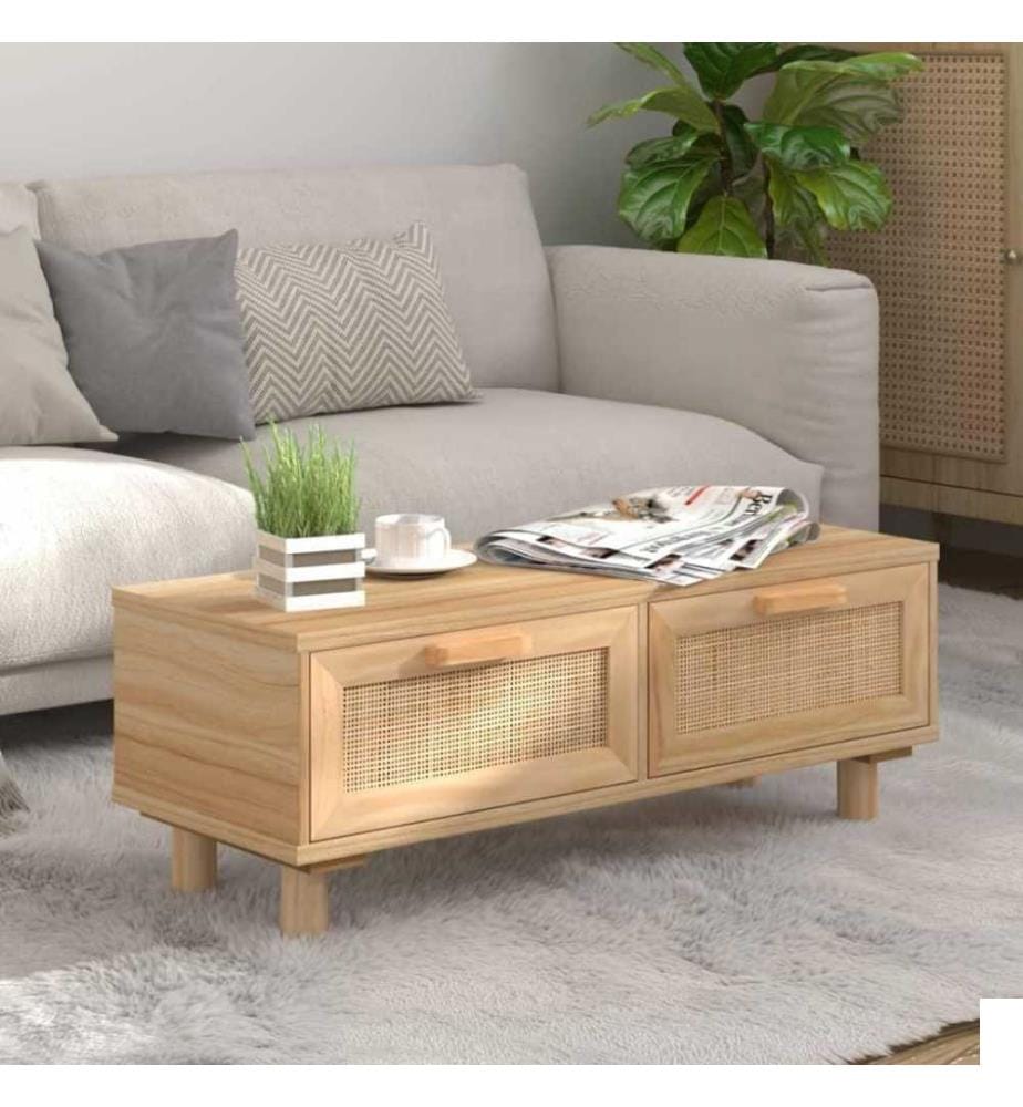 Table basse Marron 80x40x30 cm Bois d'ingénierie et pin massif