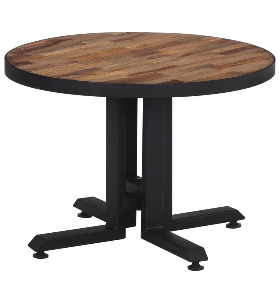 Table basse ronde Ø55x40 cm teck de récupération massif