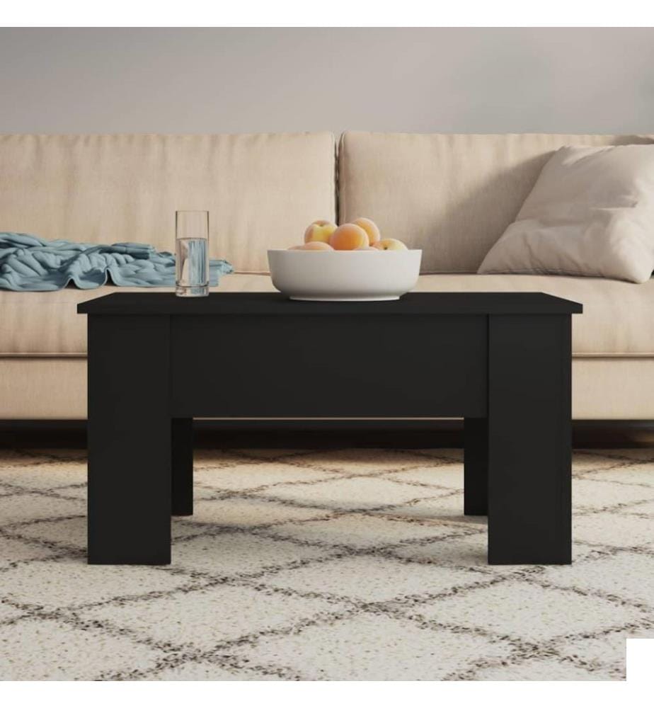 Table basse Noir 79x49x41 cm Bois d'ingénierie