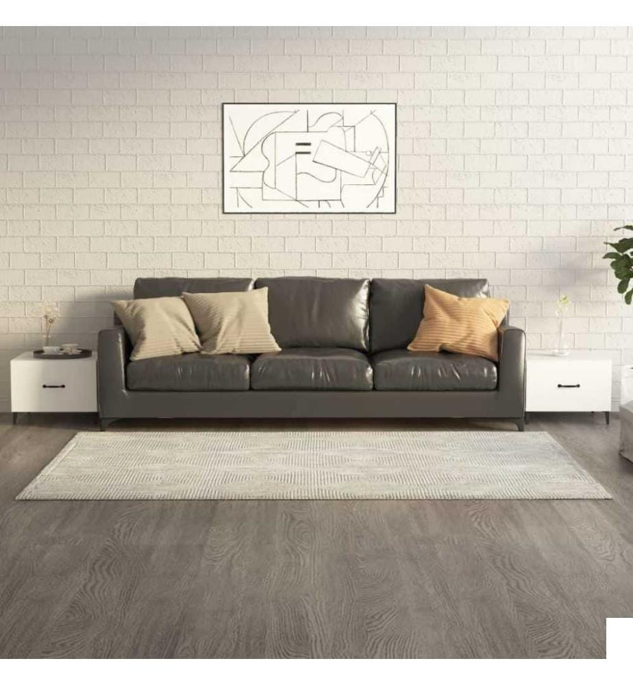 Tables basses avec pieds en métal 2 pcs Blanc 50x50x40 cm