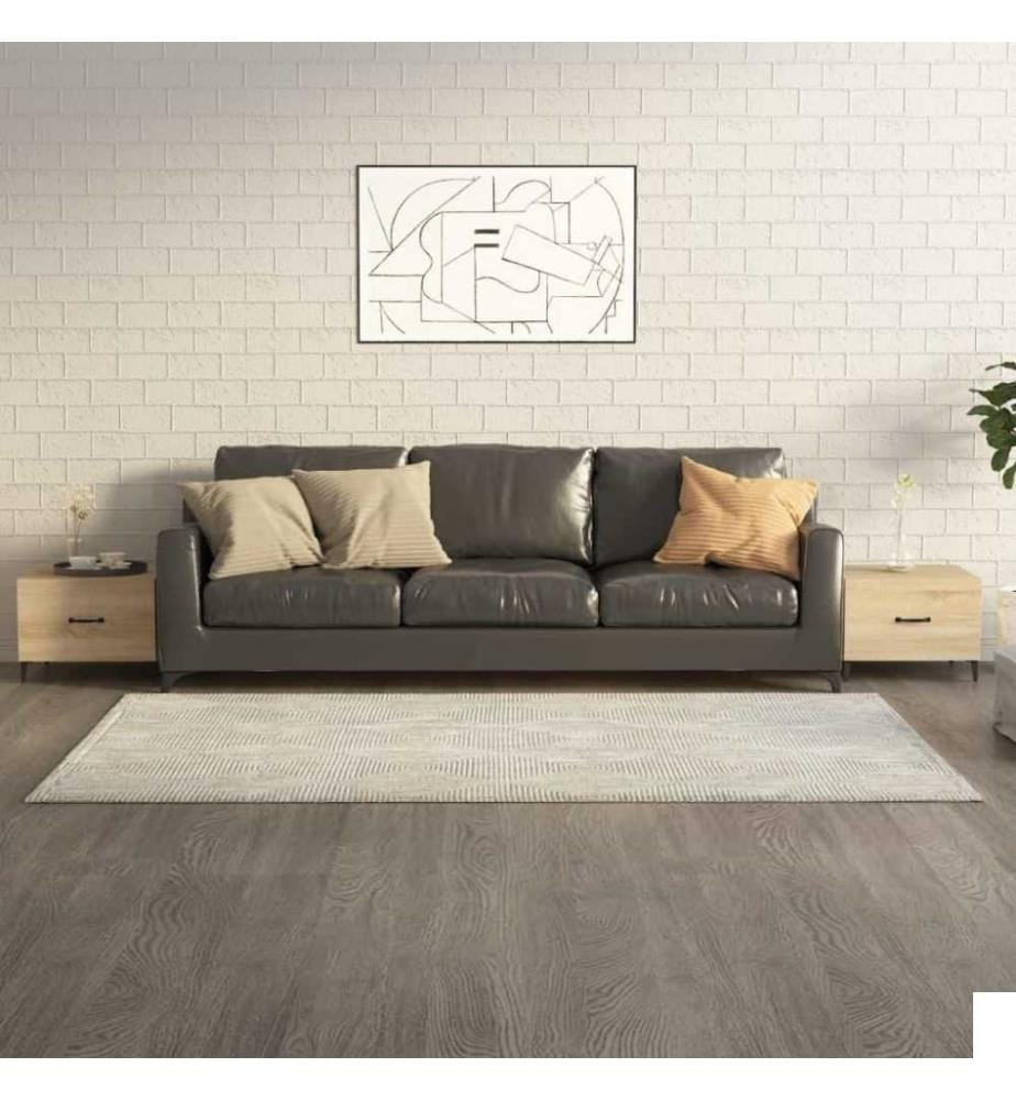 Tables basses avec pieds en métal 2 pcs Chêne sonoma 50x50x40cm