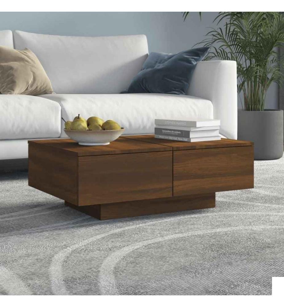 Table basse Chêne marron 90x60x31 cm Bois d'ingénierie