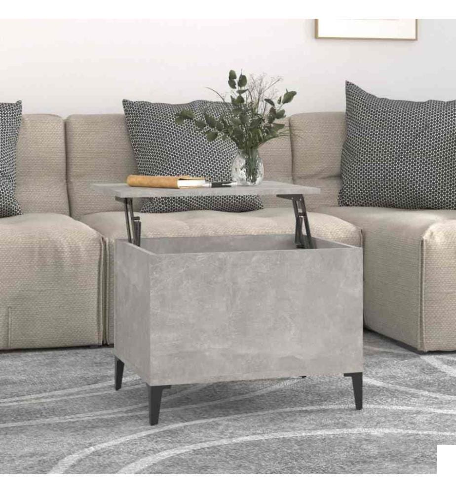 Table basse Gris béton 60x44,5x45 cm Bois d'ingénierie