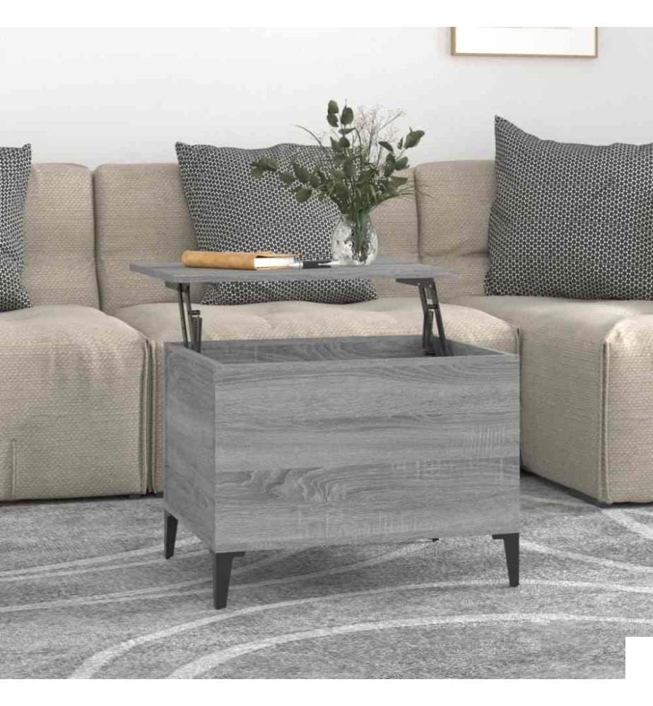 Table basse Sonoma gris 60x44,5x45 cm Bois d'ingénierie