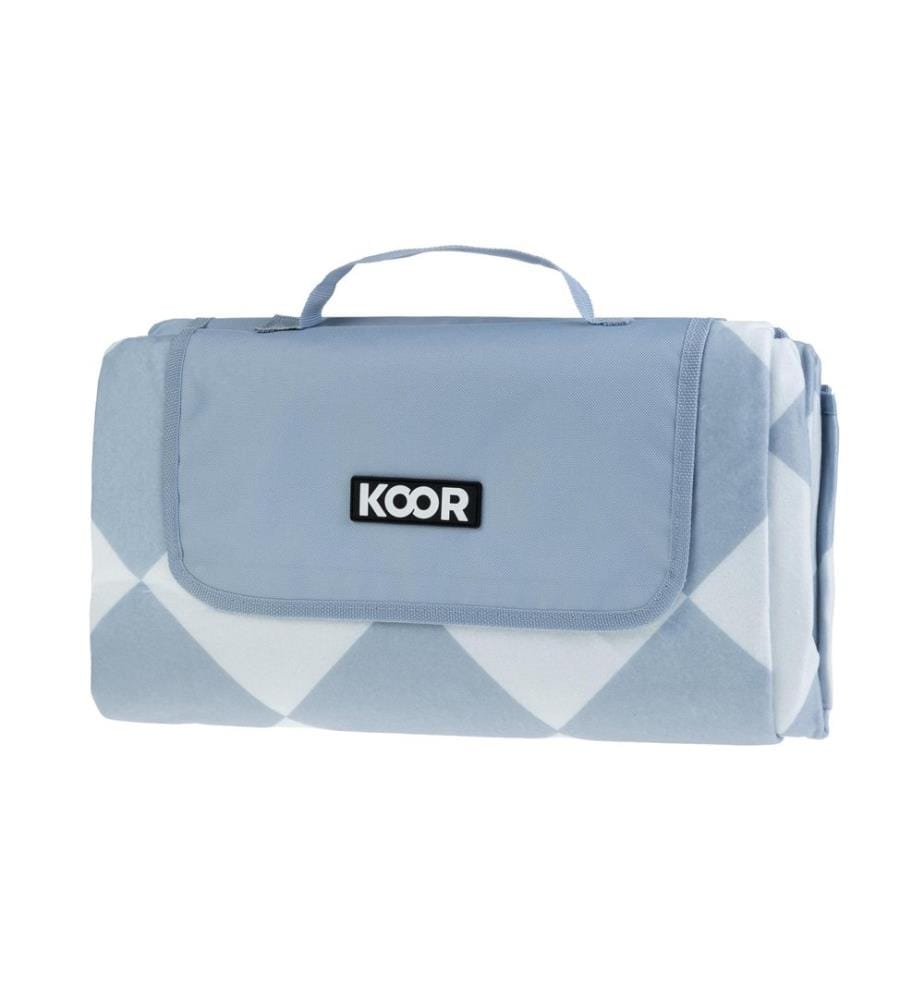 KOOR - Couverture de pique-nique Diamond, bleu 135 x 160 cm